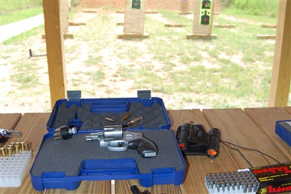 Closeup of pistol range